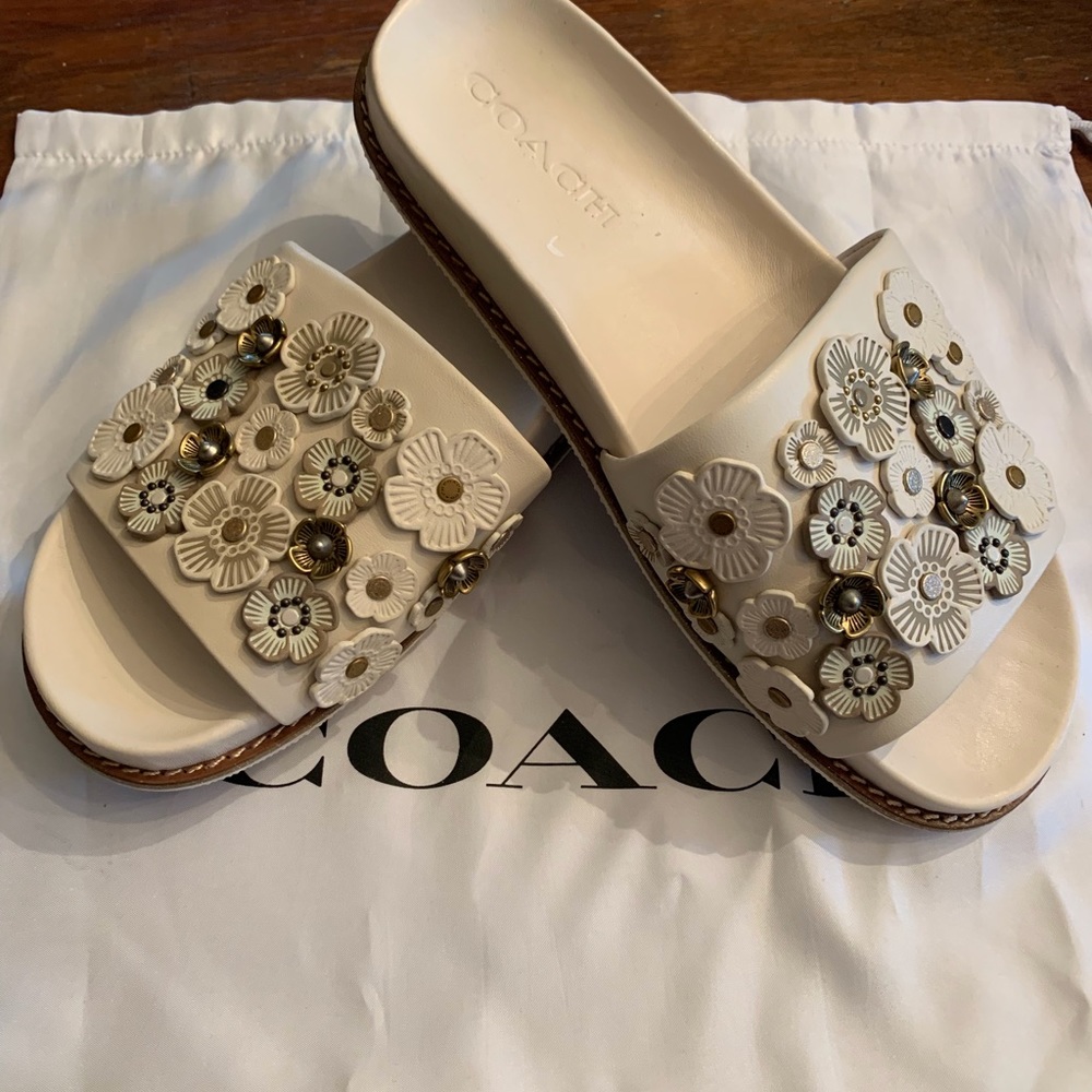 Coach sport tea rose slide sandals 8